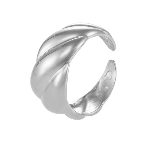 2026 Fashion Stainless Steel 18K Vacuum Telephone Thread Ring
