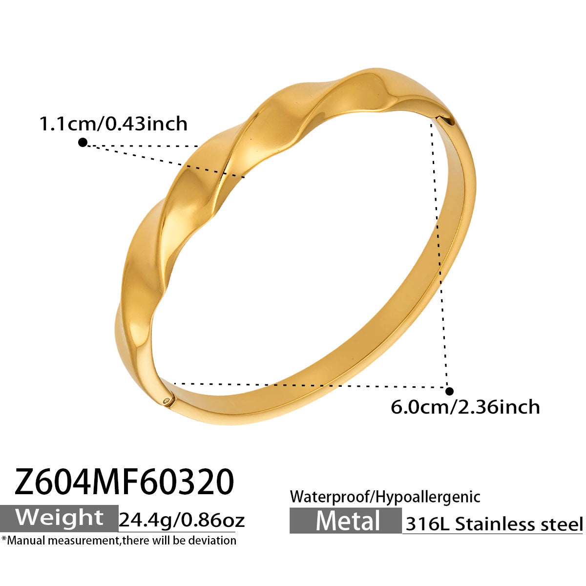 2026 Hot Sale 18K Gold Stainless Steel Bangle Minimalist Circle Bracelet for Women