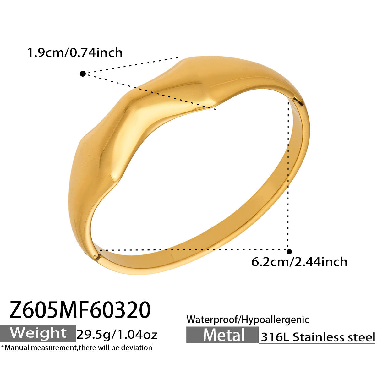 2026 Hot Sale 18K Gold Stainless Steel Bangle Minimalist Circle Bracelet for Women