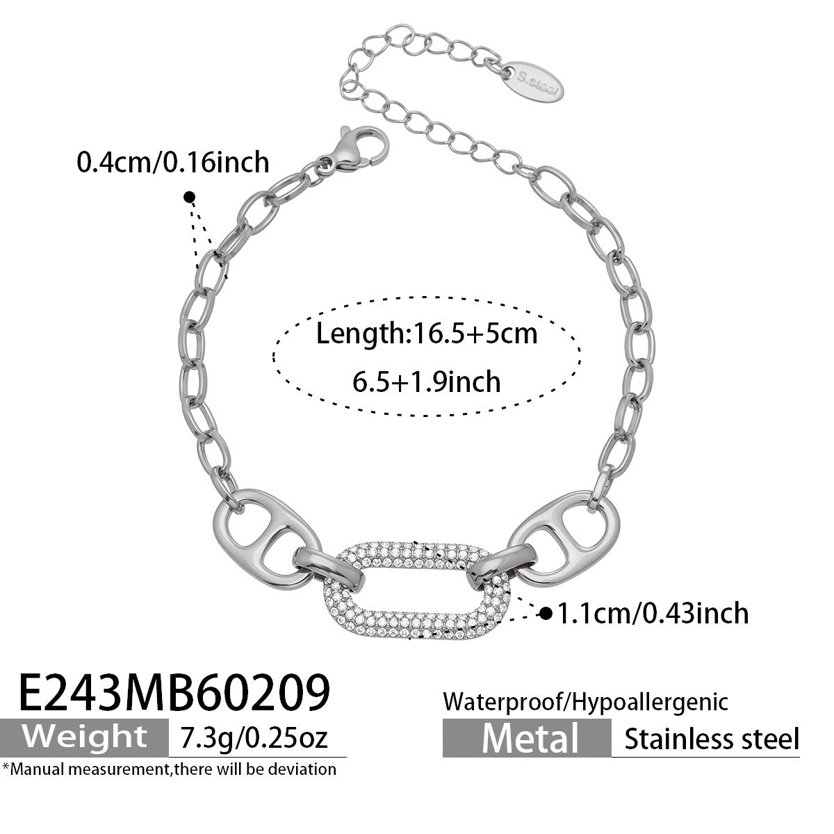 Luxury Star Beaded Bracelet Stainless Steel 18K Gold Plated Sparkling Round Zirconia Charm Fashion Jewelry for Women Party Gift