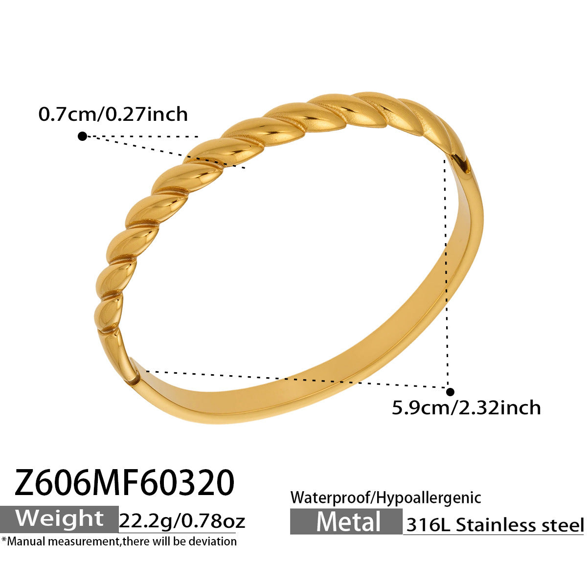 2026 Hot Sale 18K Gold Stainless Steel Bangle Minimalist Circle Bracelet for Women