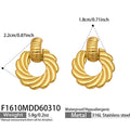 Fashion Stainless Steel Spiral Twist Earrings Women Chic Trendy Jewelry