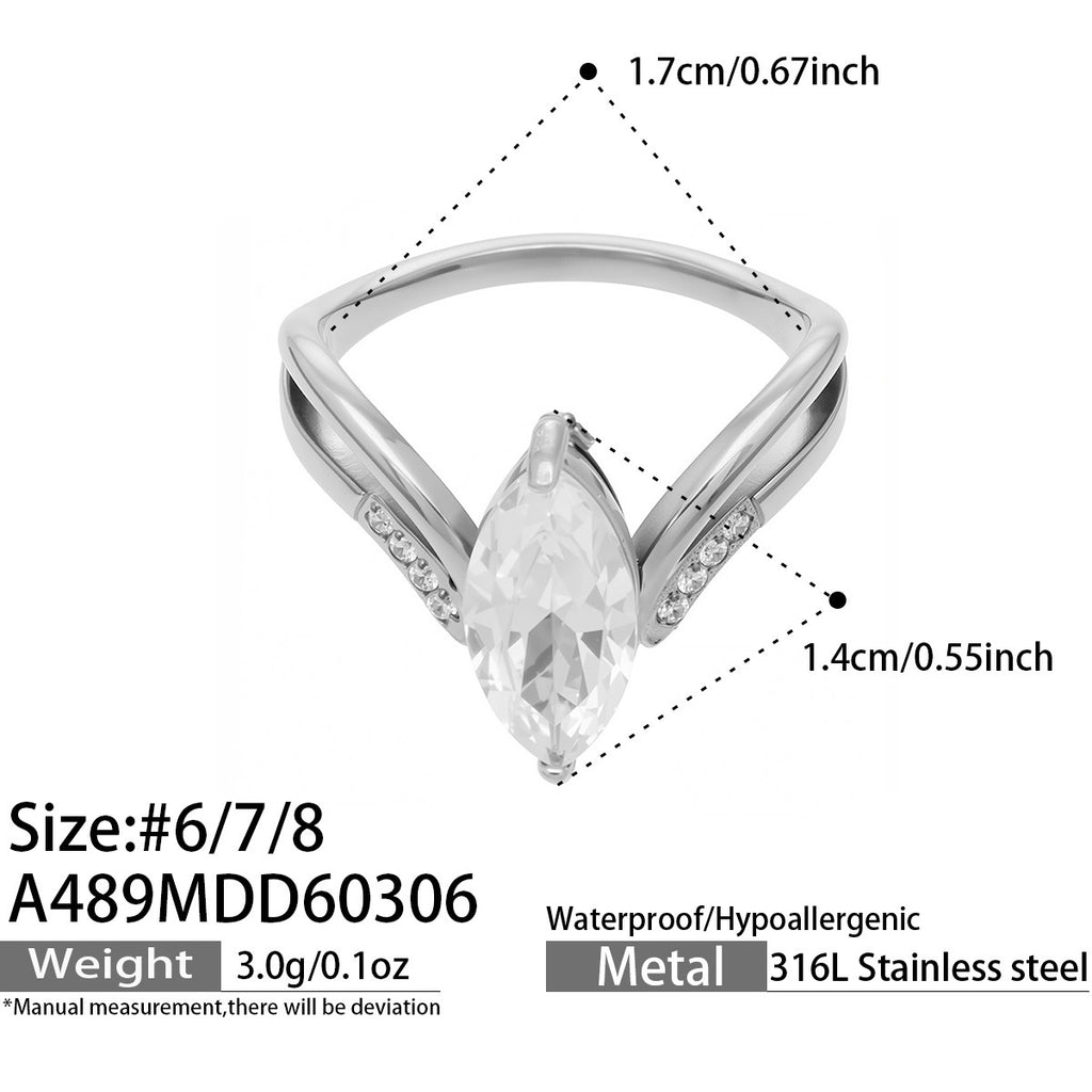2026 New Design 18K Gold Stainless Steel Ring CZ Zircon Gold Ring Wholesale Waterproof Jewelry Bulk Stock