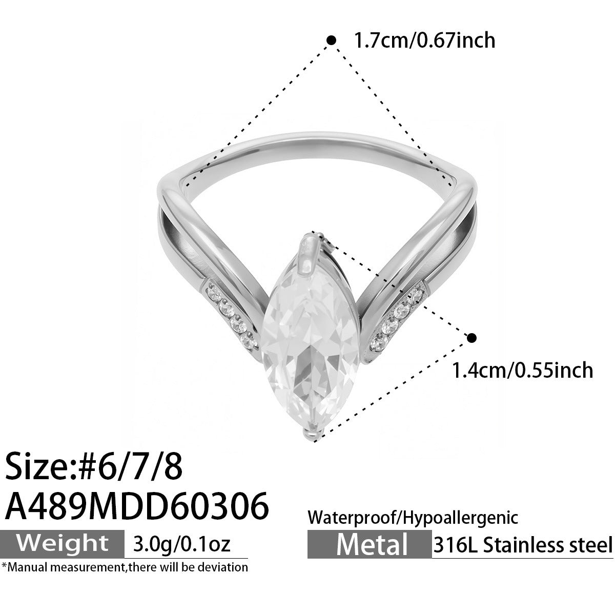 2026 New Design 18K Gold Stainless Steel Ring CZ Zircon Gold Ring Wholesale Waterproof Jewelry Bulk Stock
