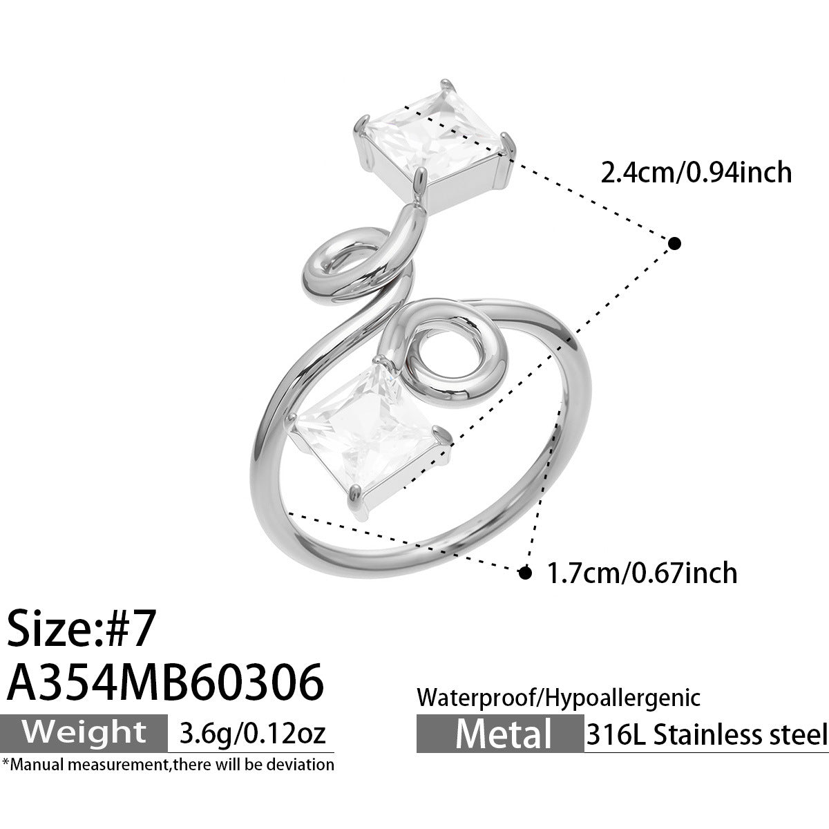 2026 New Design 18K Gold Stainless Steel Ring CZ Zircon Gold Ring Wholesale Waterproof Jewelry Bulk Stock