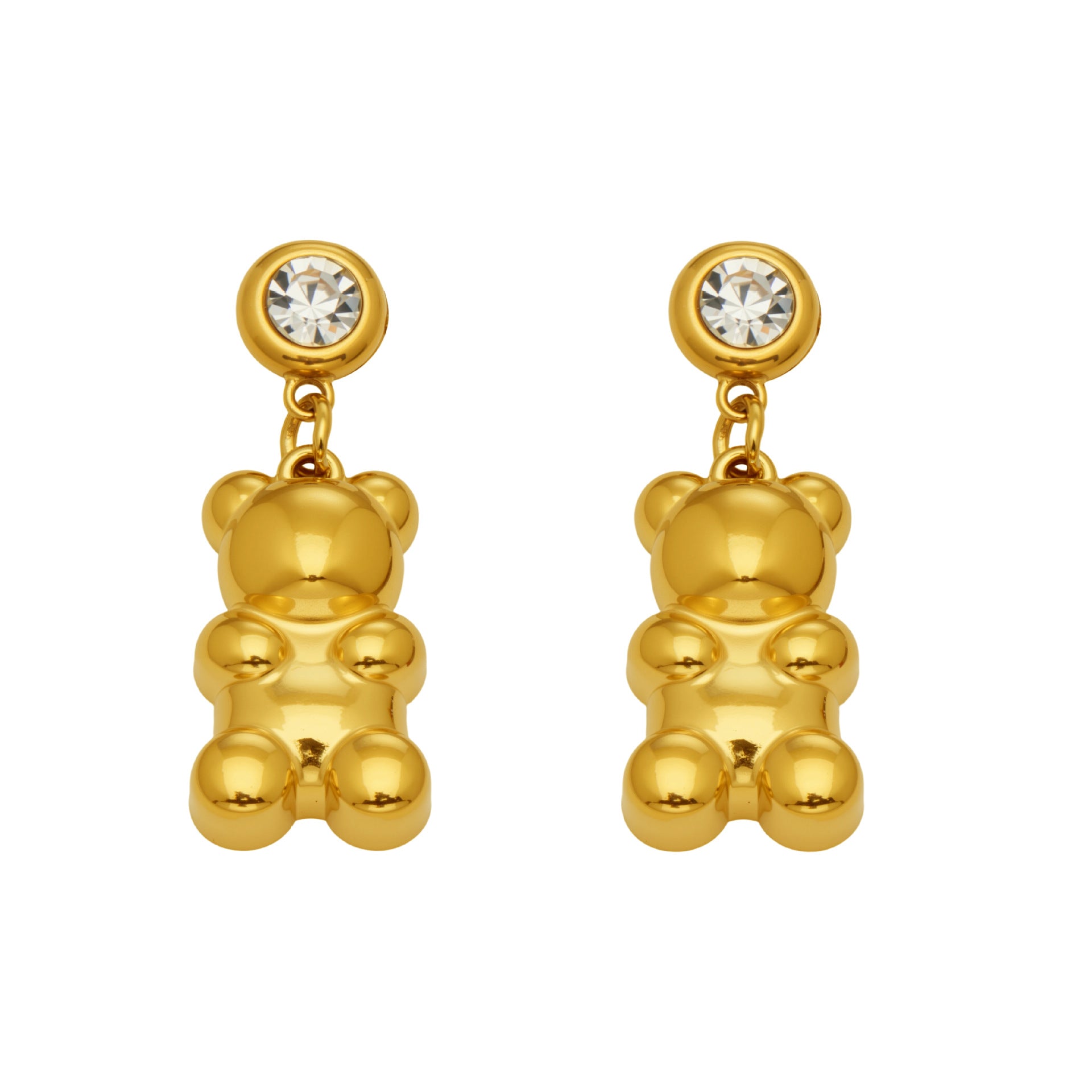 2026 New Fashion Cute Little Bear Charm Stainless Steel 5A Cubic Zirconia Light Luxury Non Fading  Party Earrings Jewelry