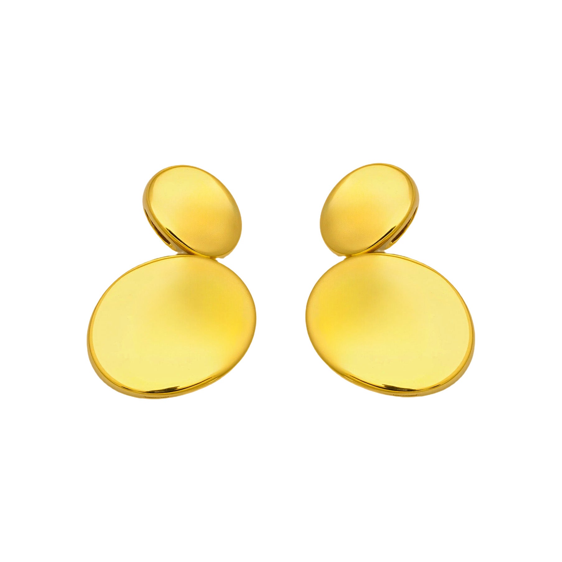 2026 Fashion Jewelry Stainless Steel 18K Gold  Earrings  Minimalist Double Circles Hypoallergenic Studs for Party Daily Wear
