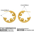 Stainless Steel C Shape Hoop Earrings High Polished Finish Hypoallergenic Fashion Jewelry Wholesale for Women Gift