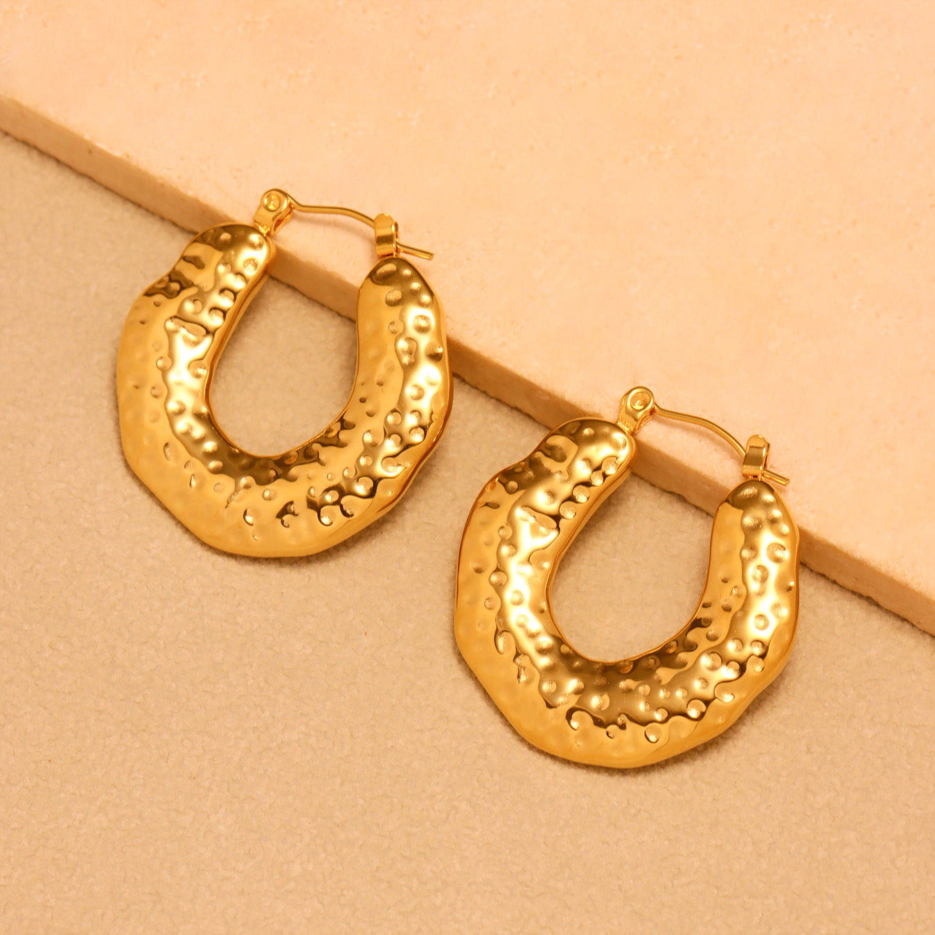 Fashion Geometric Pattern  Earrings Made of Stainless Steel Plated with 18K Real Gold Do Not Fade