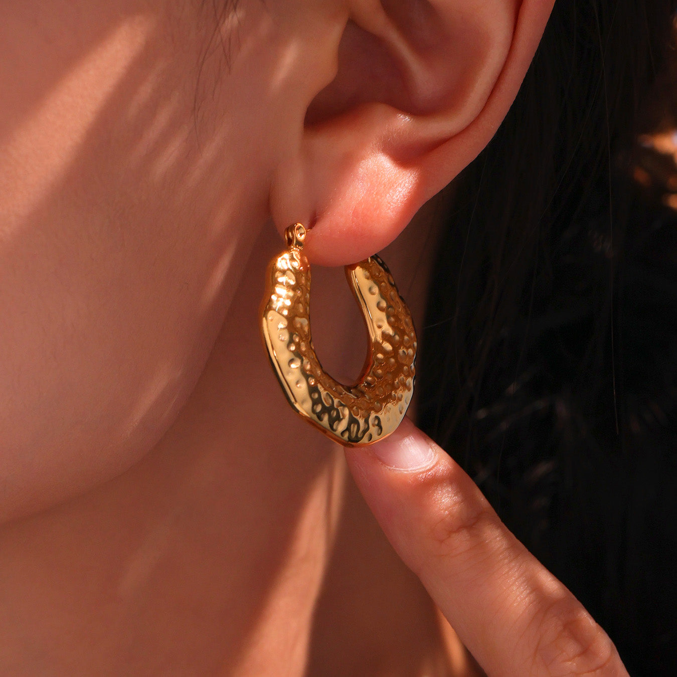 Fashion Geometric Pattern  Earrings Made of Stainless Steel Plated with 18K Real Gold Do Not Fade