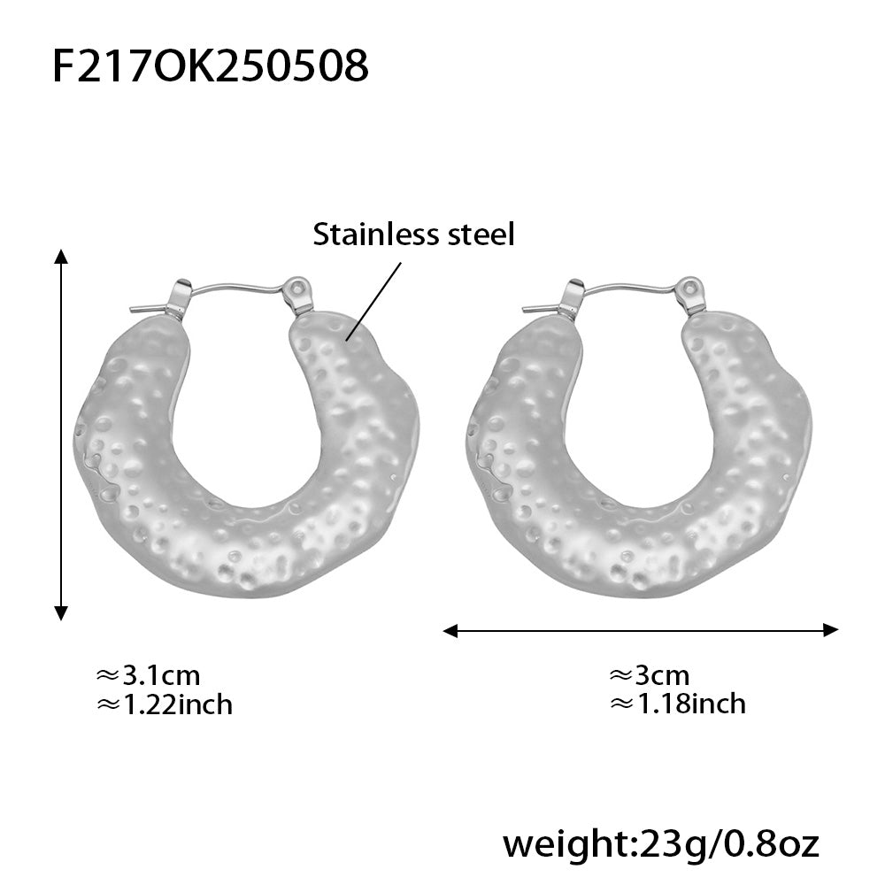 Fashion Geometric Pattern  Earrings Made of Stainless Steel Plated with 18K Real Gold Do Not Fade