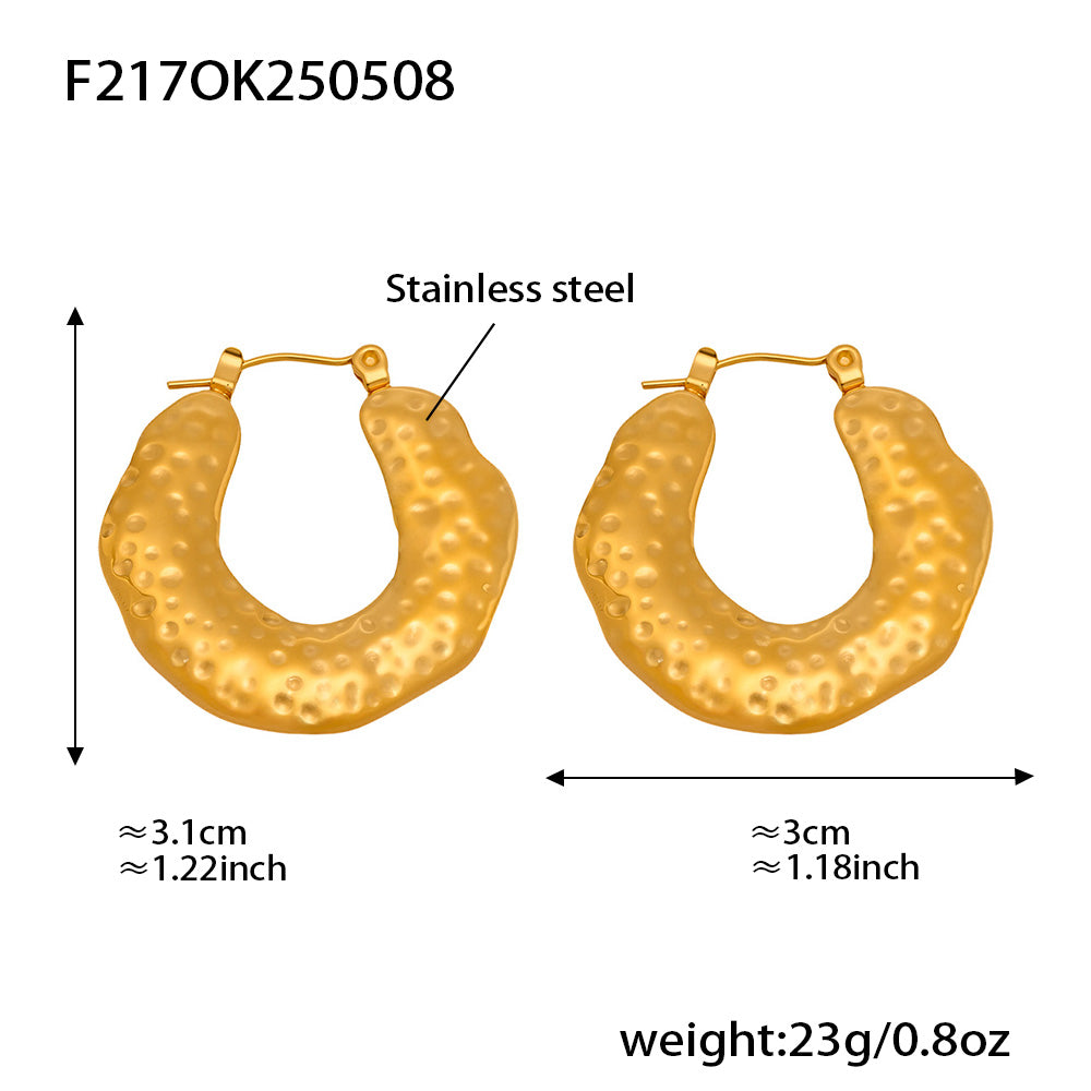 Fashion Geometric Pattern  Earrings Made of Stainless Steel Plated with 18K Real Gold Do Not Fade