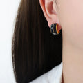 Fashion China Manufacturer Wholesale Quality Trendy Brands Glaze Stainless Steel Gold Plated Earrings