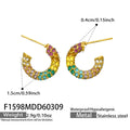 Wholesale 2026 New Design Stainless Steel Rainbow CZ Earrings Hypoallergenic Fashion Jewelry for Women
