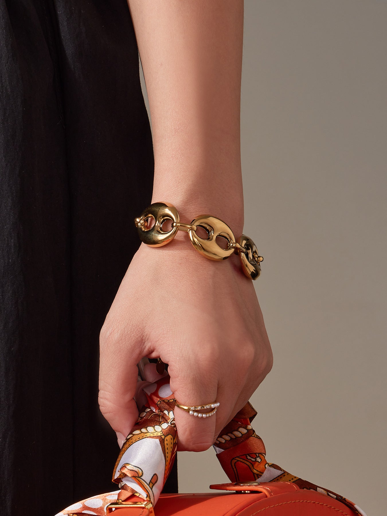Custom Coffee Lover Gift Gold Plated Coffee Bean Charm Necklace with Matching Bracelet