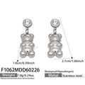 2026 New Fashion Cute Little Bear Charm Stainless Steel 5A Cubic Zirconia Light Luxury Non Fading  Party Earrings Jewelry