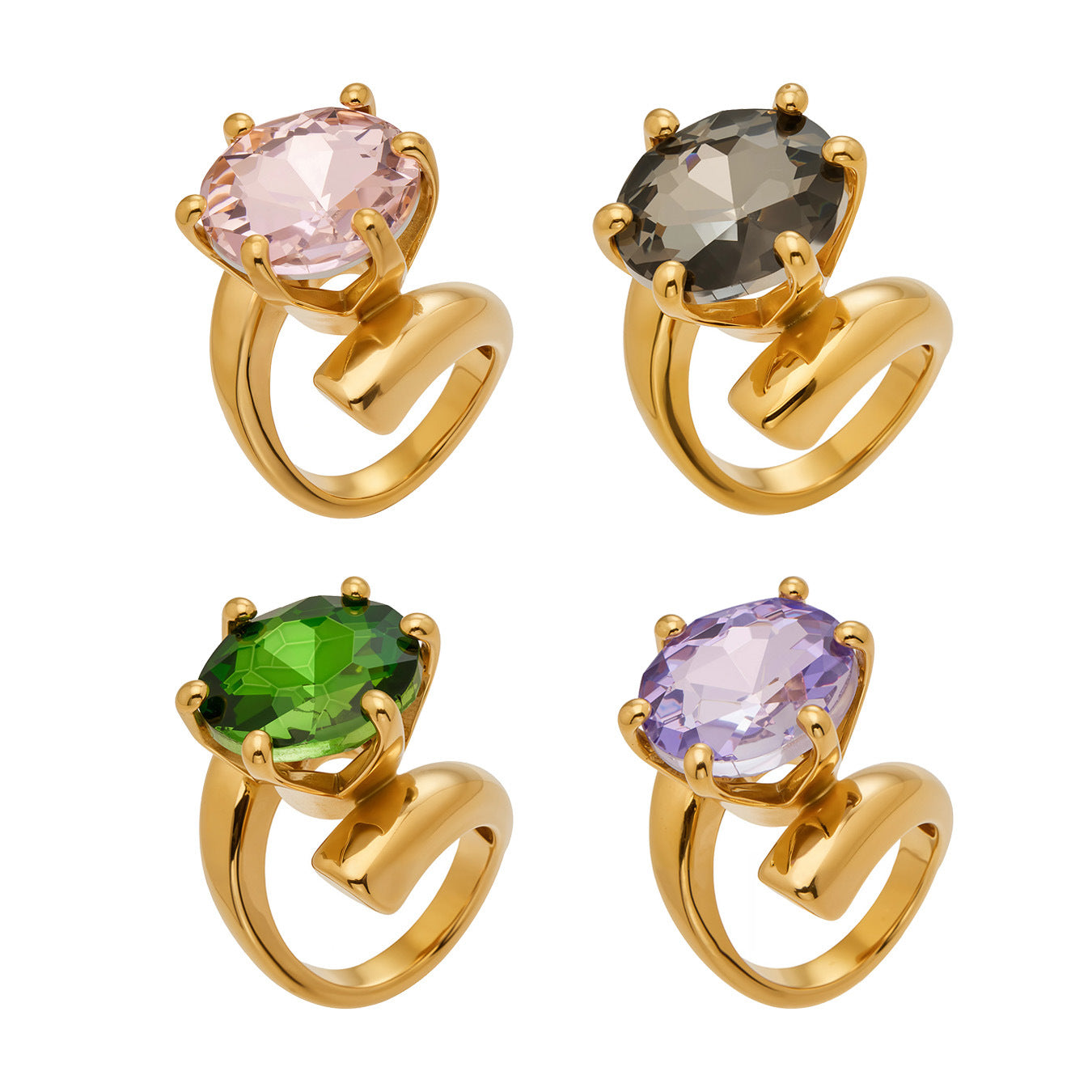 Factory  Stainless Steel Rose Gold Geometric Rings  Minimalist Stackable Jewelry for Women OEM ODM