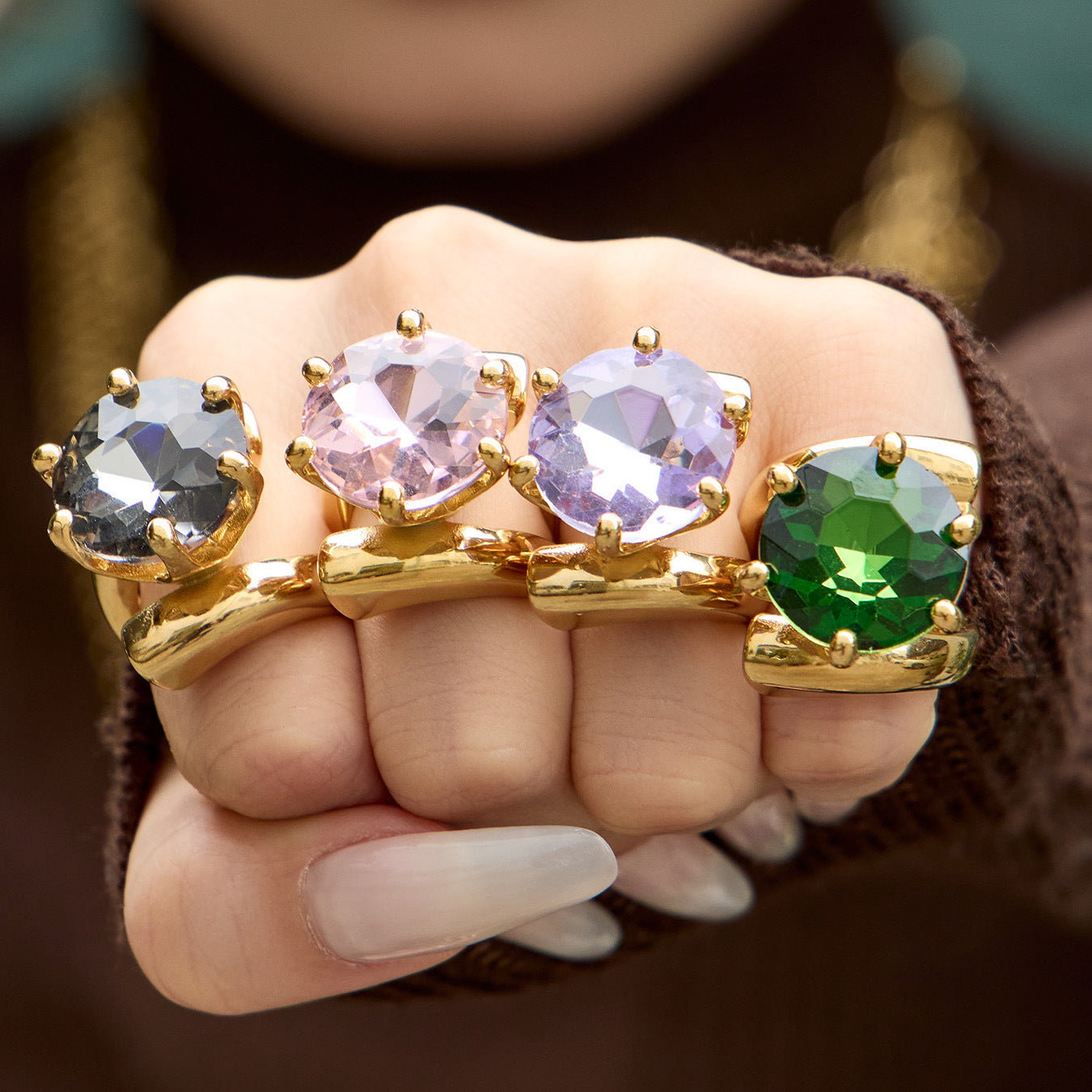 Factory  Stainless Steel Rose Gold Geometric Rings  Minimalist Stackable Jewelry for Women OEM ODM