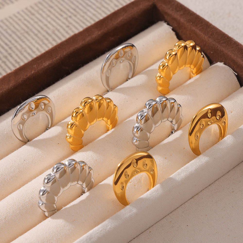 Retro Earrings Fashion Simple Geometric Light Design Sense Stainless Steel Gold-plated U-shaped Earrings