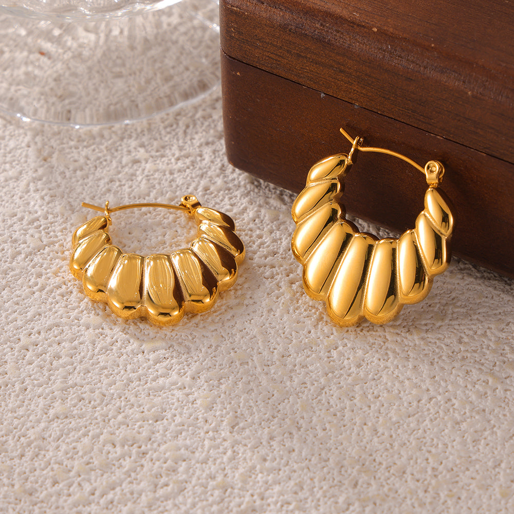 Retro Earrings Fashion Simple Geometric Light Design Sense Stainless Steel Gold-plated U-shaped Earrings