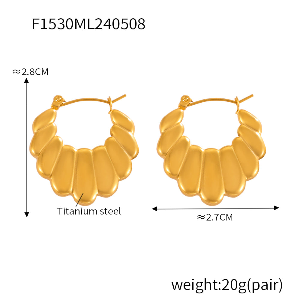 Retro Earrings Fashion Simple Geometric Light Design Sense Stainless Steel Gold-plated U-shaped Earrings