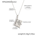 Enigma Sweet Home Series Pearl Book Pendant Clavicle Chain 18k Gold Plated Stainless Steel Sporty Necklace