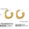 2026 Trendy Minimalist C Shape Earrings 18K Gold Plated Irregular Hoop Versatile Daily Wear Stainless Steel Earrings for Women