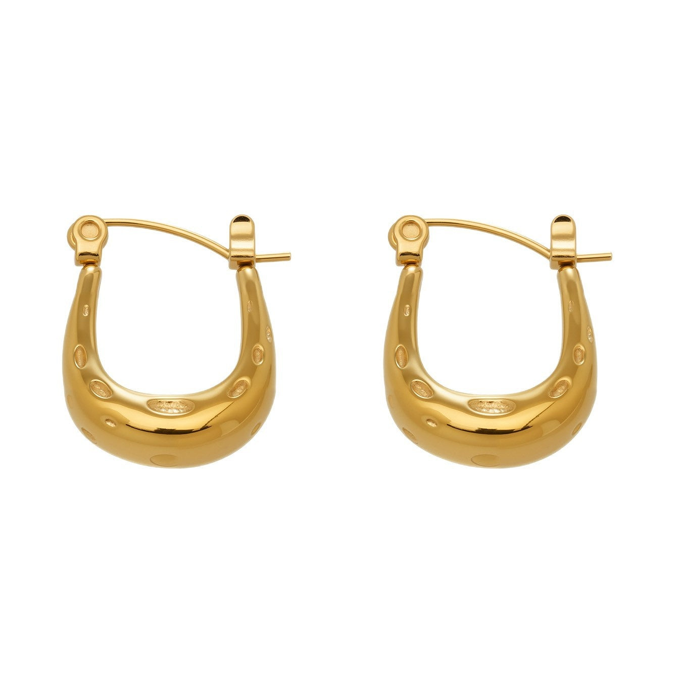 Minimalist Hammered Earrings in Matte Stainless Steel  Everyday Luxury  Trendy Gift