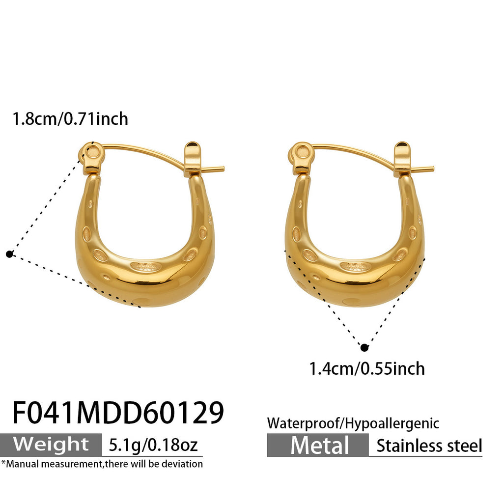 Minimalist Hammered Earrings in Matte Stainless Steel  Everyday Luxury  Trendy Gift