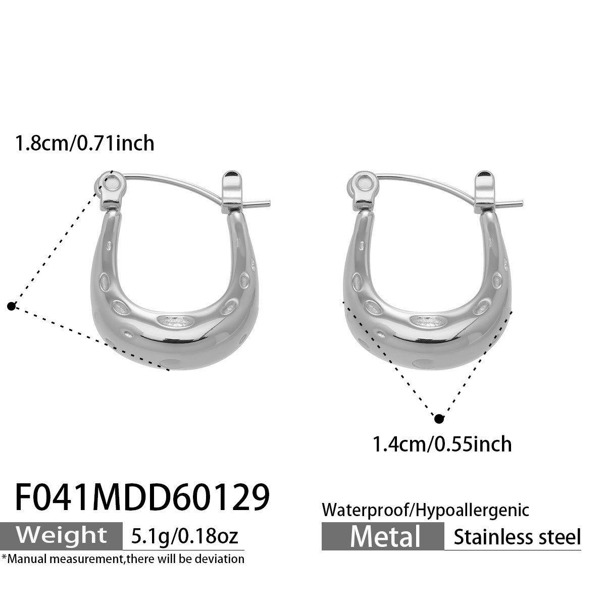 Minimalist Hammered Earrings in Matte Stainless Steel  Everyday Luxury  Trendy Gift