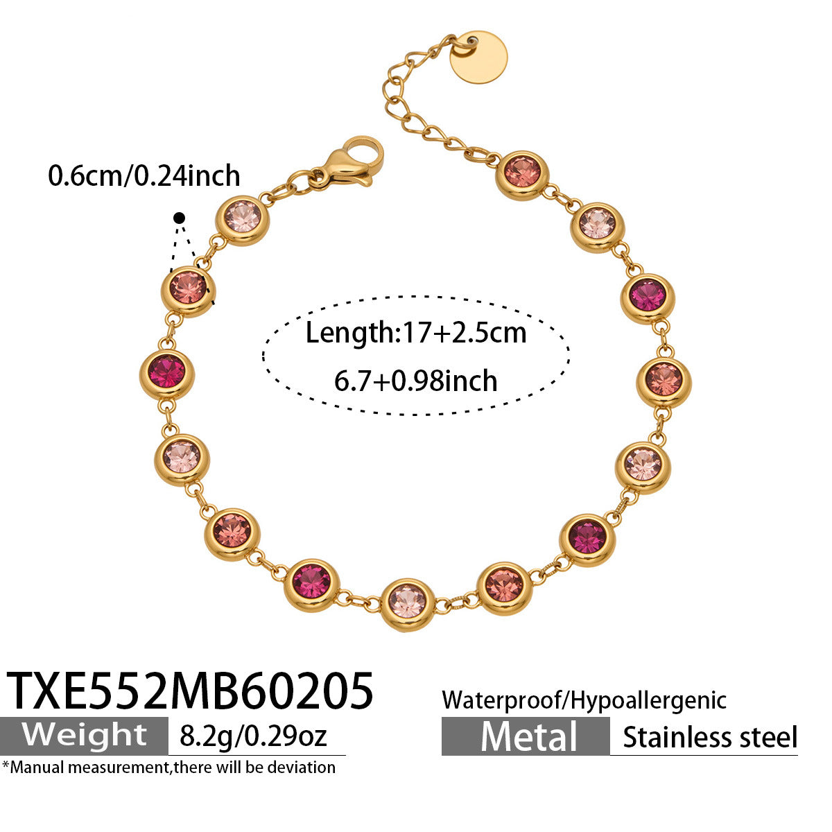 Fashion Luxury Splicing Stainless Steel Unisex Business Gift Bracelet Necklace Exquisite Fashion Elegant Color Tassel Set