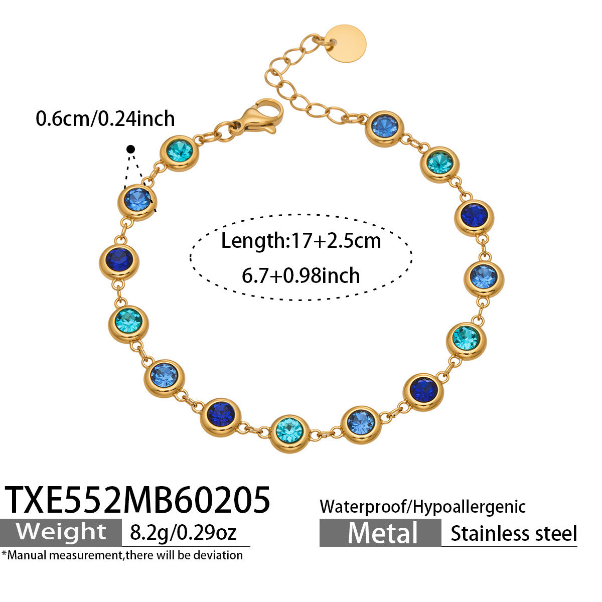 Fashion Luxury Splicing Stainless Steel Unisex Business Gift Bracelet Necklace Exquisite Fashion Elegant Color Tassel Set