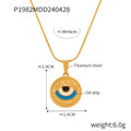 Retro Drop Oil Design Sense Snake Bone Chain Jewelry Cameo Textured Devil's Eye Pendant Stainless Steel Necklace
