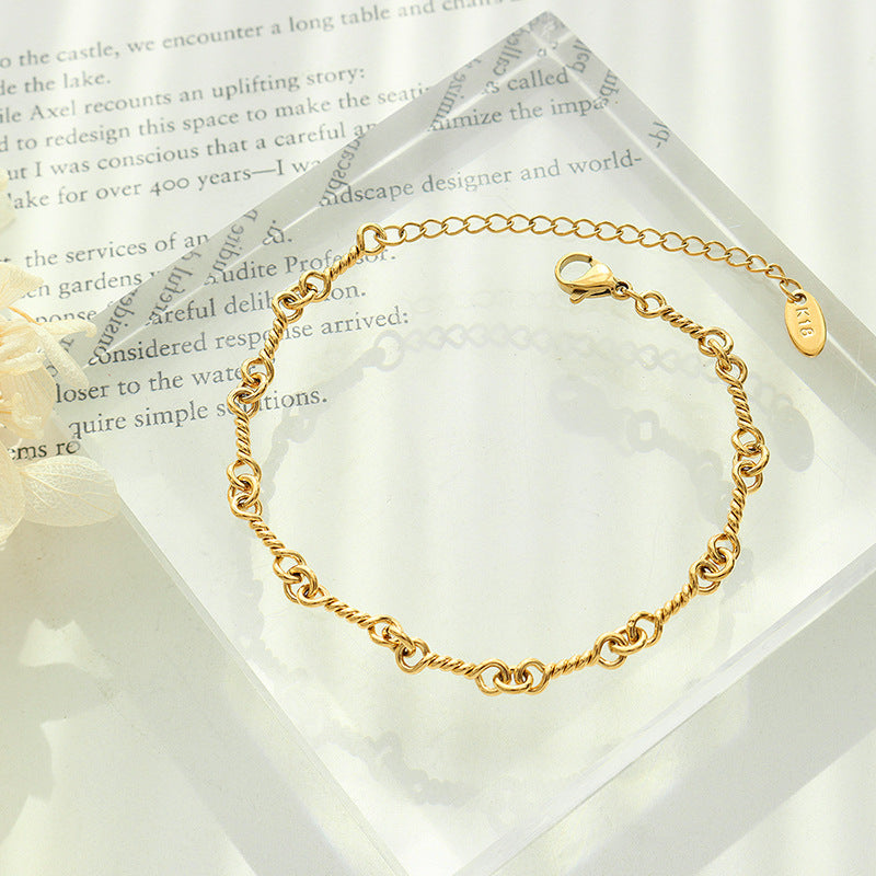 Fashion Sustainable Necklace and Bracelet Eco-friendly Stainless Steel Clasp Jewelry Set