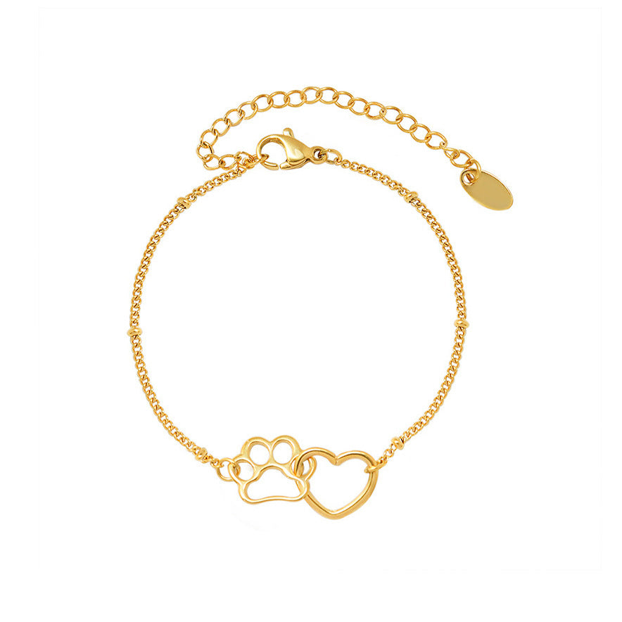 Fashion Classic 18K Gold Plated Cute and Stylish Lovely Stainless Steel Bracelet for Little Girls Fashion Jewelry Accessories