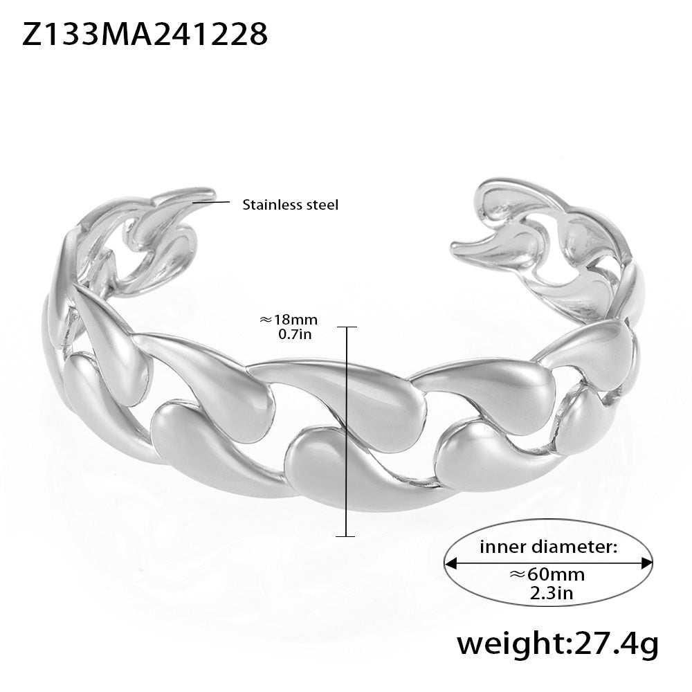 Latest Factory Direct Supply Couple Bangles  18 k Gold Plated Classic Glossy Water Drop Braided Bangles Stainless Steel