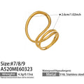 Classic Factory Price 2026 Trending Stackable Stainless Steel Geometric Gold Plated Finger Rings