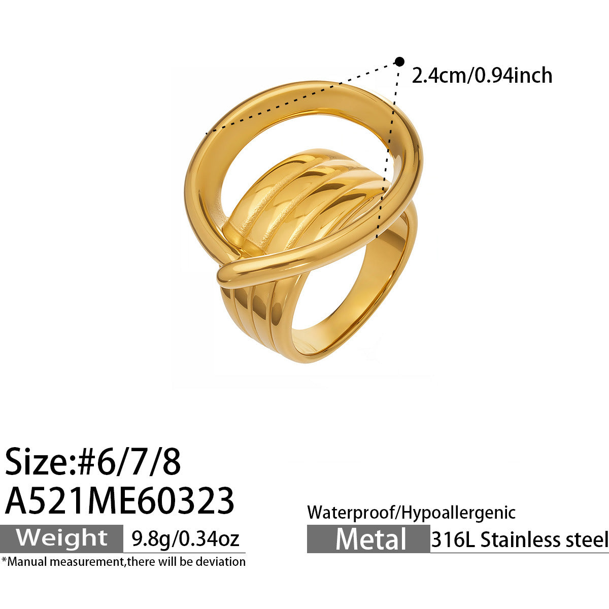 Classic Factory Price 2026 Trending Stackable Stainless Steel Geometric Gold Plated Finger Rings