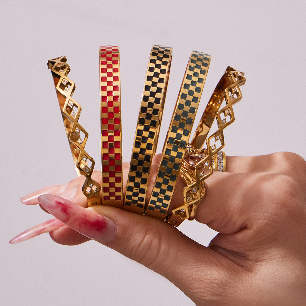 Fashion Modern Geometric Enamel Bangle  Durable Stainless Steel Chic  Stackable Bangle for Everyday Wear