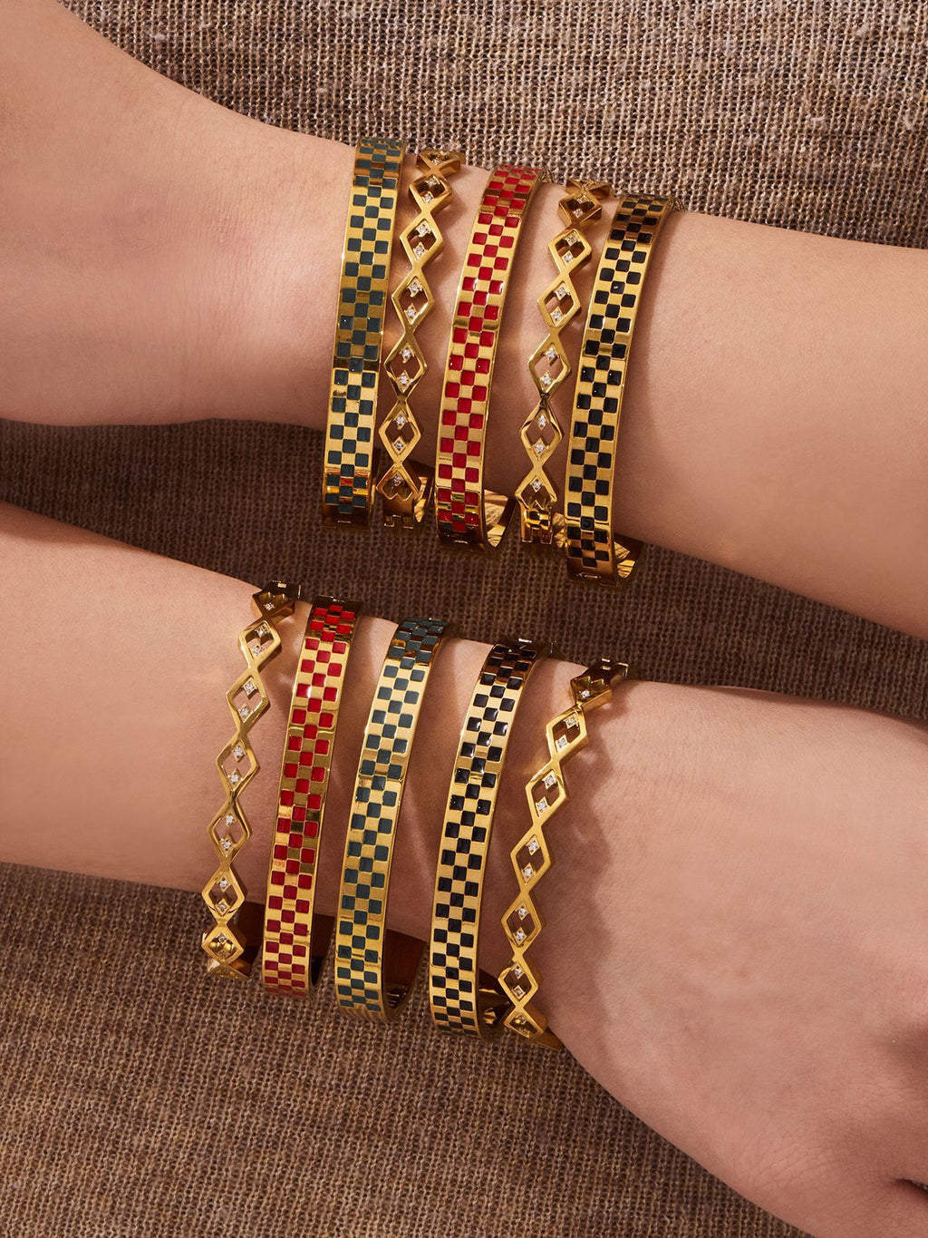 Fashion Modern Geometric Enamel Bangle  Durable Stainless Steel Chic  Stackable Bangle for Everyday Wear