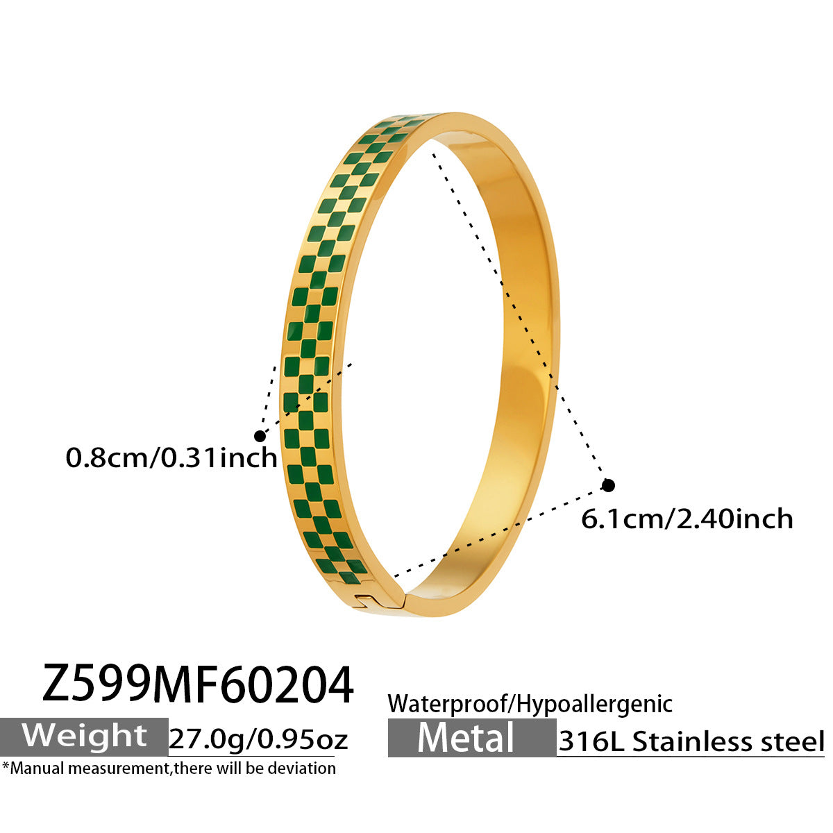Fashion Modern Geometric Enamel Bangle  Durable Stainless Steel Chic  Stackable Bangle for Everyday Wear