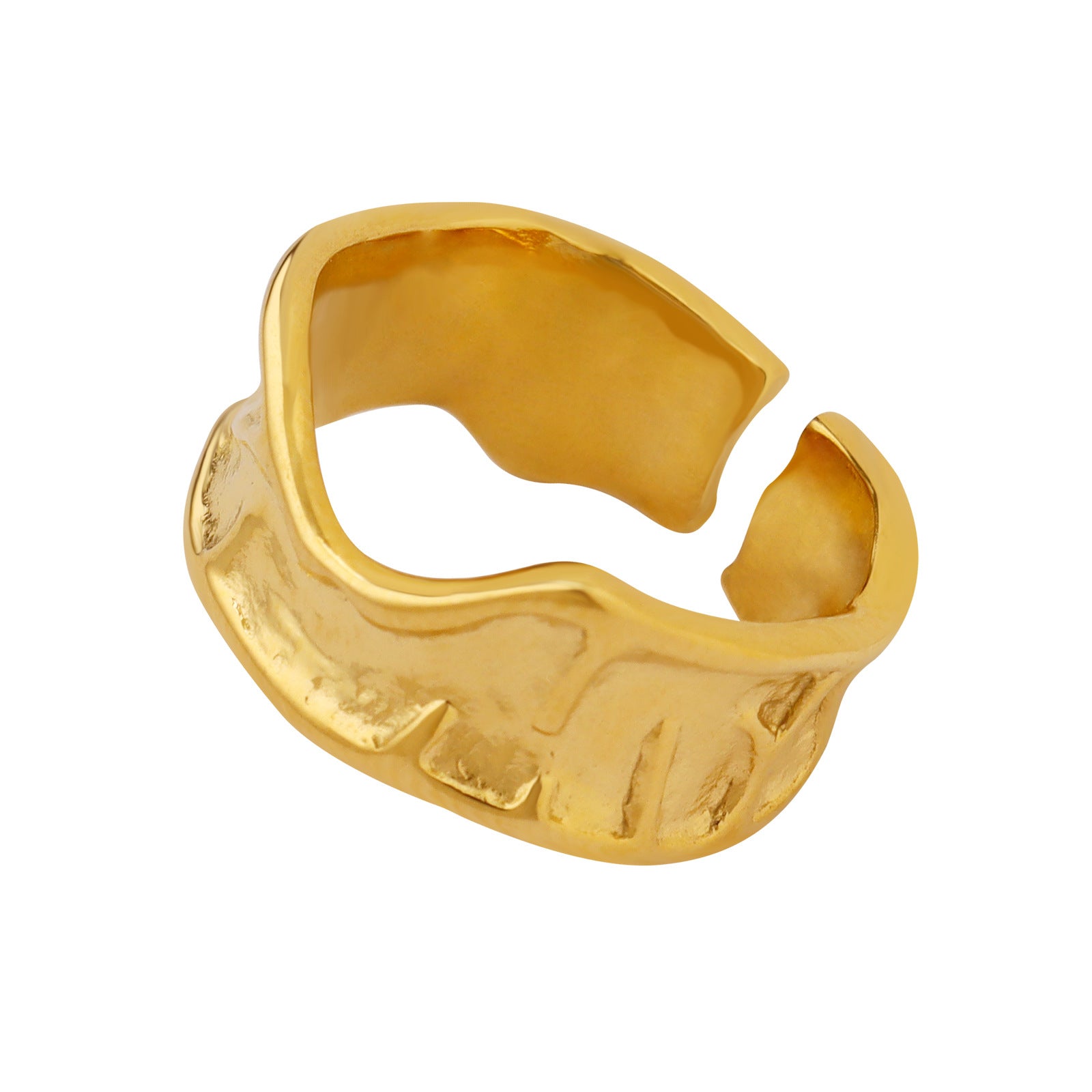 Factory Direct  Sales Stainless Steel Open Regular Thick Texture Ring Unisex Adjustable Mens Women Rings