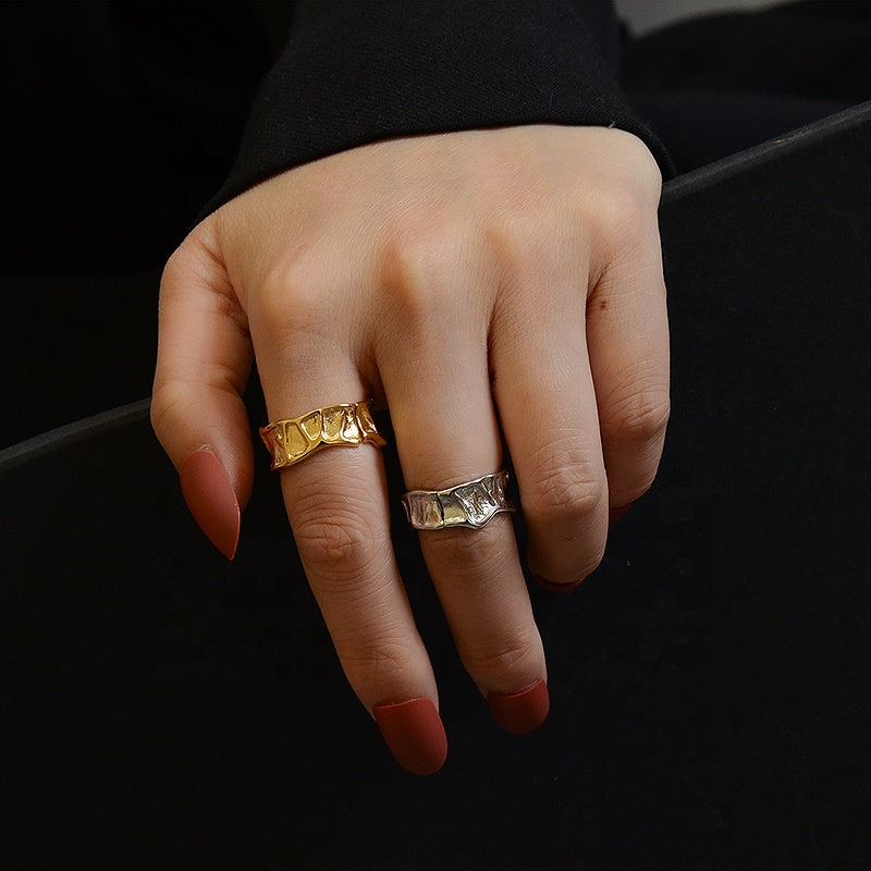 Factory Direct  Sales Stainless Steel Open Regular Thick Texture Ring Unisex Adjustable Mens Women Rings