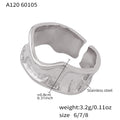 Factory Direct  Sales Stainless Steel Open Regular Thick Texture Ring Unisex Adjustable Mens Women Rings