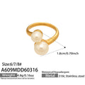 OEM Custom Logo Stainless Steel 18K Gold Blue Cat Eye Stone Enamel Imitation Pearl Jewelry Factory Direct Supply