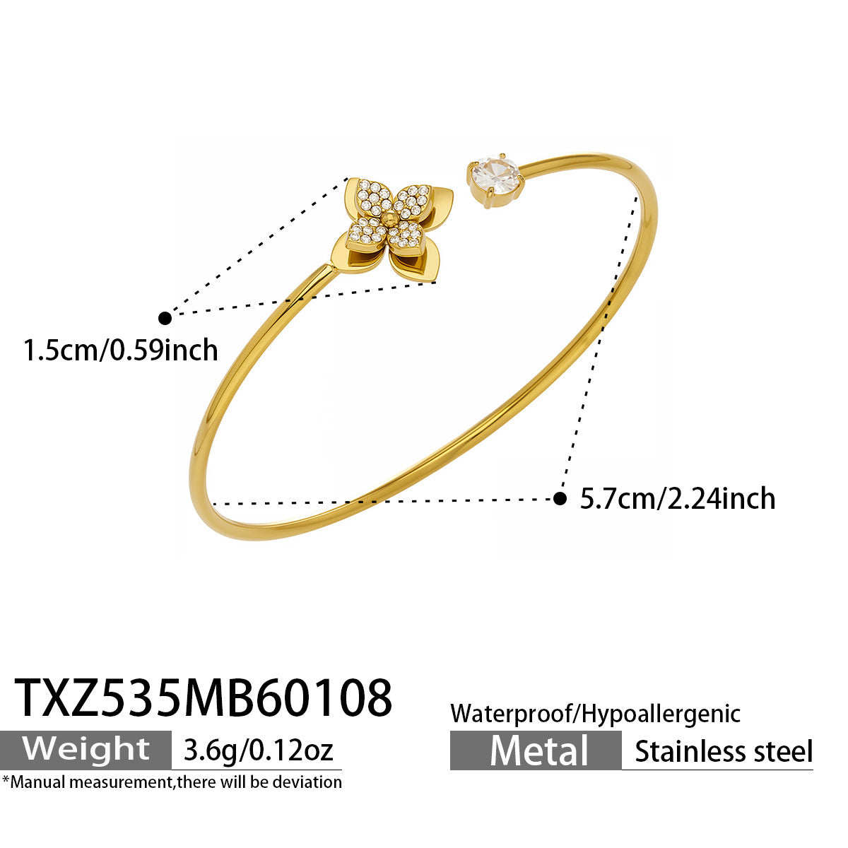 Fashion Stainless Steel 3D FIve Jewelry Set PVD Gold Plated Complete Gift Set