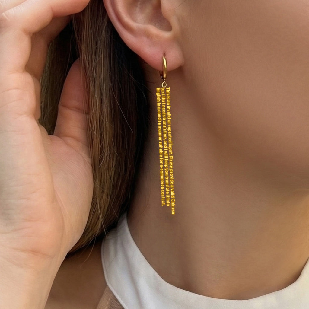 Class 18K Gold Plated Stainless Steel Tassel Earrings for Women Long Chain