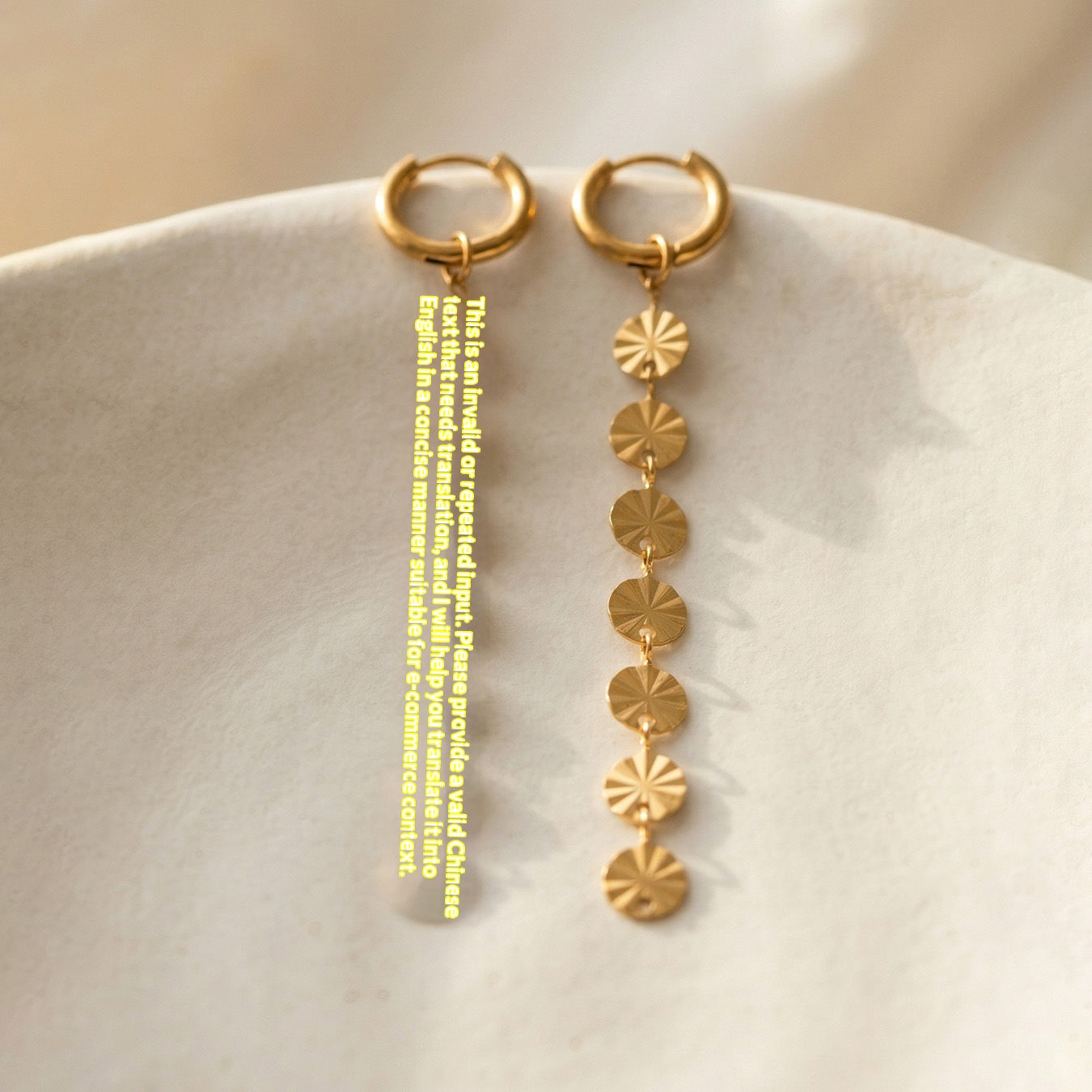 Class 18K Gold Plated Stainless Steel Tassel Earrings for Women Long Chain