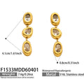 18K Gold Plated Stainless Steel 5A Zircon Earrings French Luxury Long Drop Dangle Earring Jewelry