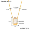 New Box Inset Rhinestone Pendant Stainless Steel Clavicle Chain Sweet Everything Design Light Luxury Sense Necklace Wholesale